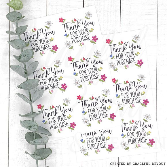 🌷Thank you for your purchase- Sticker 2" (inches)(48ct.)  [GD66-48] - Picture 6 of 7